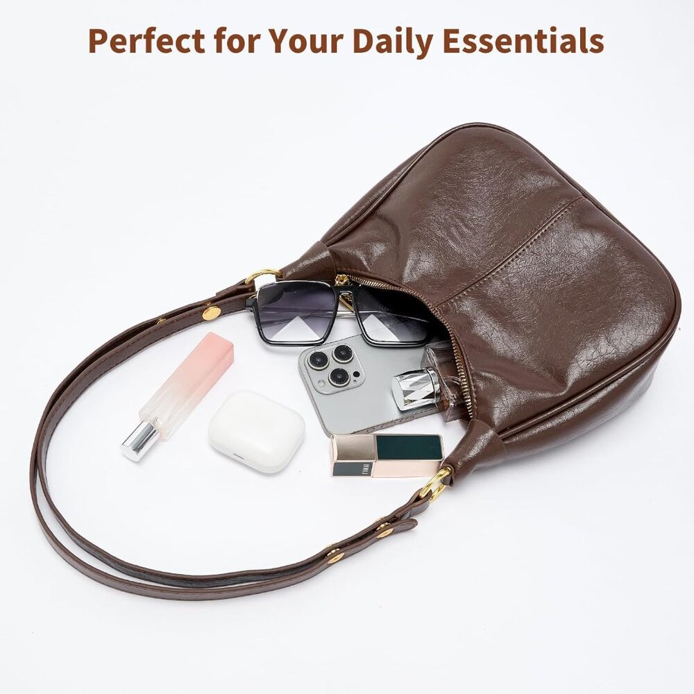 Versatile Crescent Shaped Purse - Stylish Vegan L… - image 8